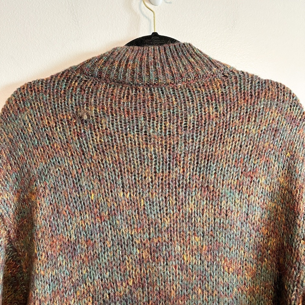 Zara Rose Appliqué Ruffle Detail Multi-Color Knit  Mohair Blend Sweater Size S - Picture 8 of 10